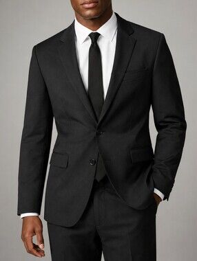 Express Photographer Black Fitted Blazer Men’s Est 40R Two Button